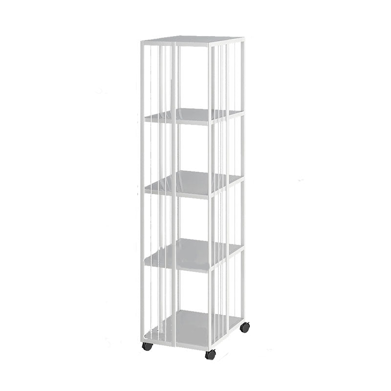 Modern Metal Bookshelf Standard Vertical Bookcase in Burnish