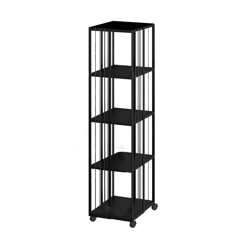 Modern Metal Bookshelf Standard Vertical Bookcase in Burnish