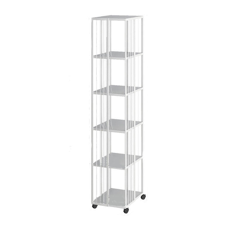 Modern Metal Bookshelf Standard Vertical Bookcase in Burnish