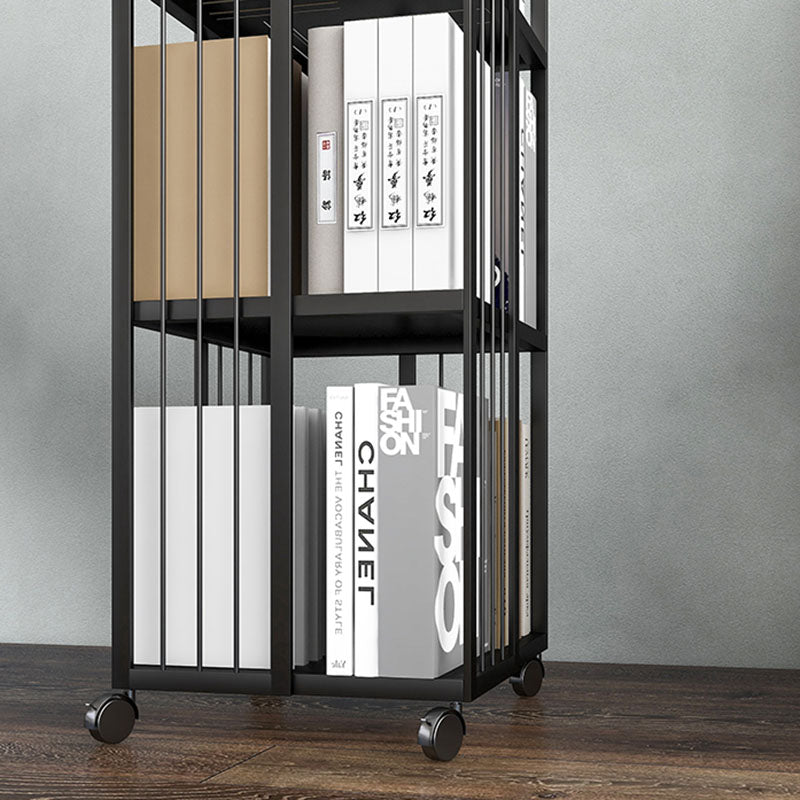 Modern Metal Bookshelf Standard Vertical Bookcase in Burnish