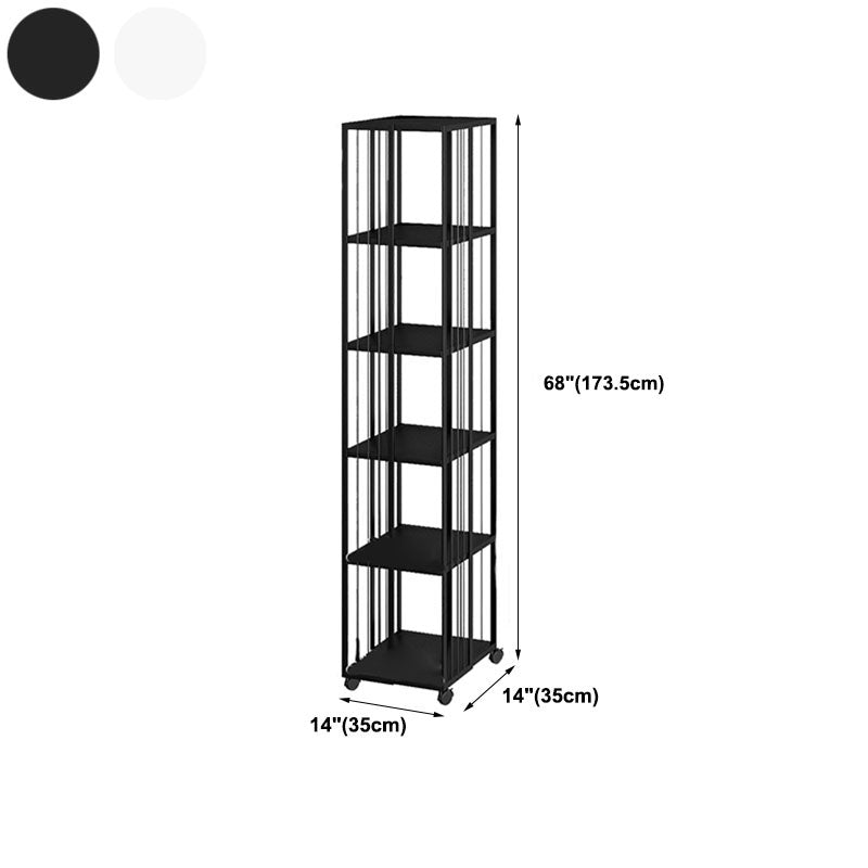 Modern Metal Bookshelf Standard Vertical Bookcase in Burnish