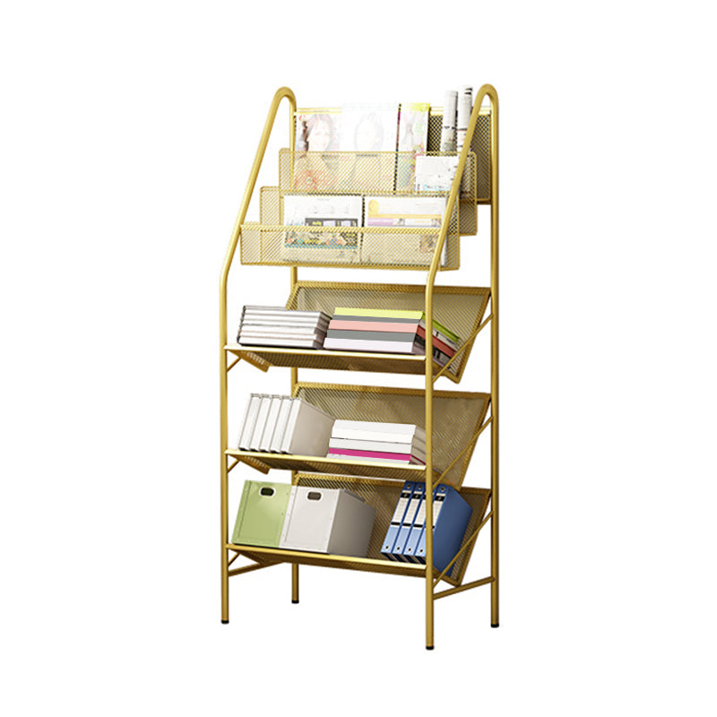 Modern Metal Book Shelf Etagere Multi Tiers Bookcase 11" Wide for Study Room