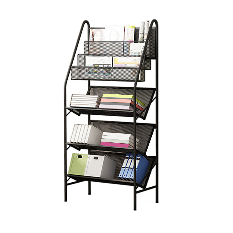 Modern Metal Book Shelf Etagere Multi Tiers Bookcase 11" Wide for Study Room