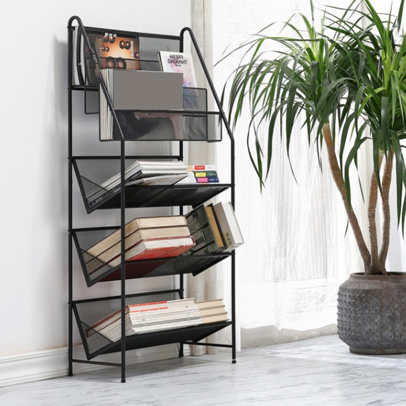 Modern Metal Book Shelf Etagere Multi Tiers Bookcase 11" Wide for Study Room