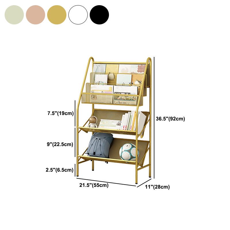 Modern Metal Book Shelf Etagere Multi Tiers Bookcase 11" Wide for Study Room