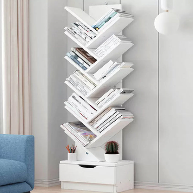 Engineered Wood Shelf Bookcase Corner Modern Vertical Book Shelf 13.4" L X 7.9" W