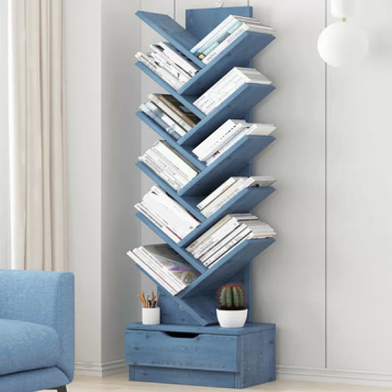 Engineered Wood Shelf Bookcase Corner Modern Vertical Book Shelf 13.4" L X 7.9" W