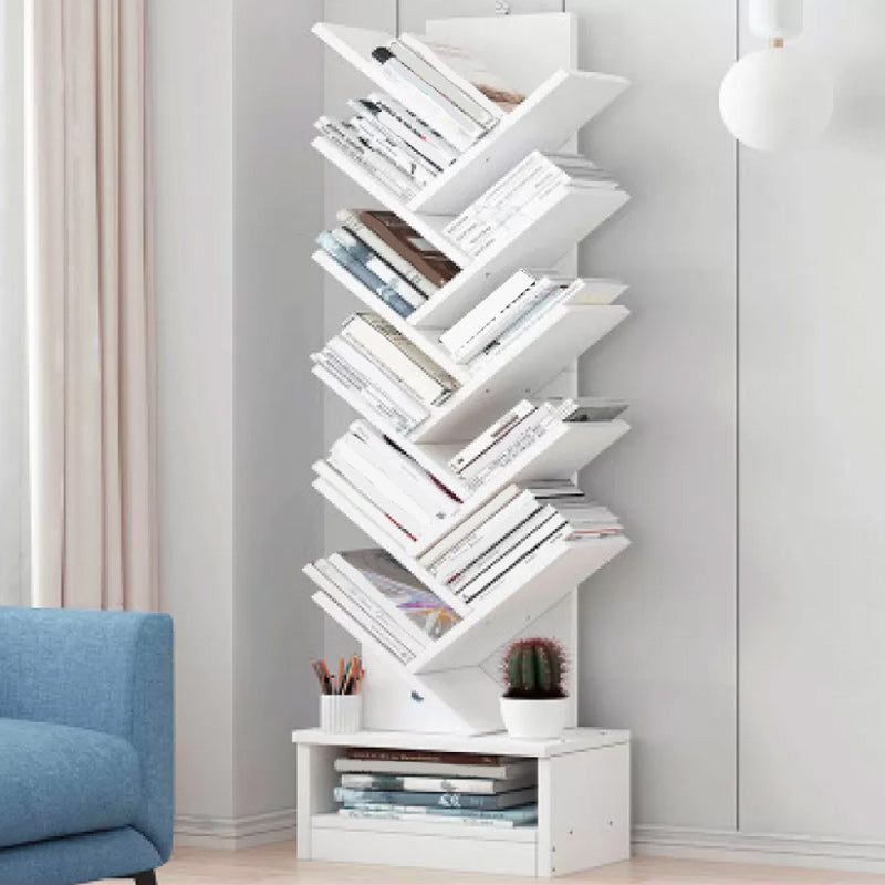 Engineered Wood Shelf Bookcase Corner Modern Vertical Book Shelf 13.4" L X 7.9" W