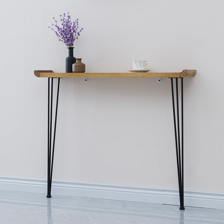 Rectangle Wood Console Table Ironcraft Frame Accent Table,Mid-Century Modern