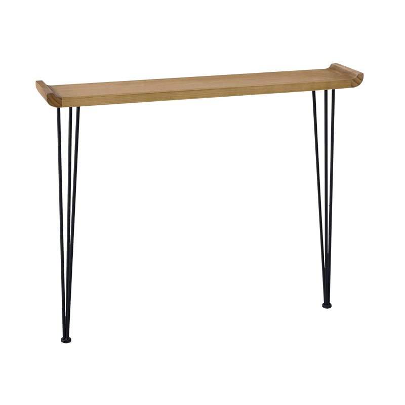 Rectangle Wood Console Table Ironcraft Frame Accent Table,Mid-Century Modern