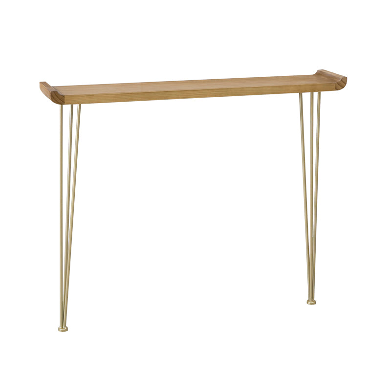 Rectangle Wood Console Table Ironcraft Frame Accent Table,Mid-Century Modern