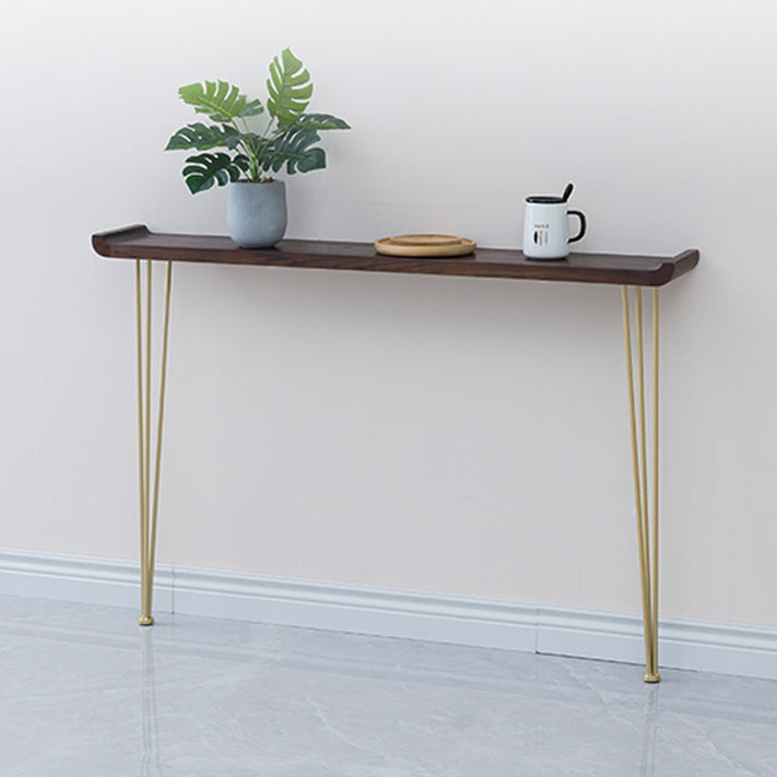 Rectangle Wood Console Table Ironcraft Frame Accent Table,Mid-Century Modern