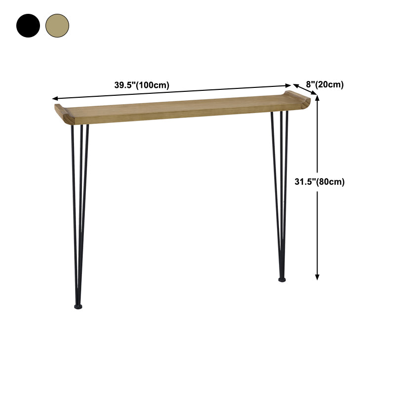 Rectangle Wood Console Table Ironcraft Frame Accent Table,Mid-Century Modern