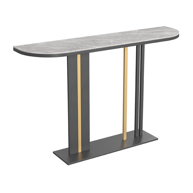 Contemporary Slate Half Moon Sofa Table Stain Resistant Scratch Resistant Console Table