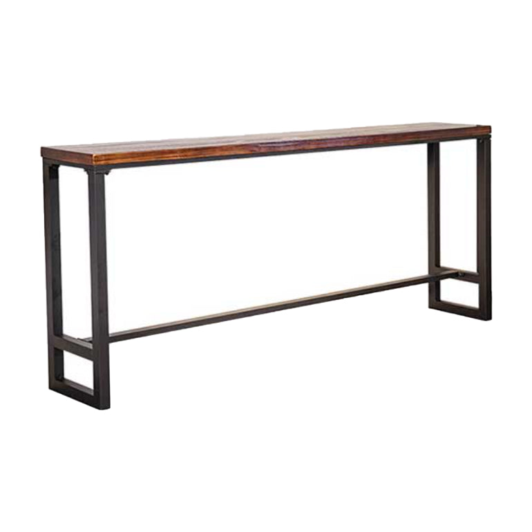 Pine Wood Bar Dining Table Industrial Rectangle Bar Table with Trestle for Bar