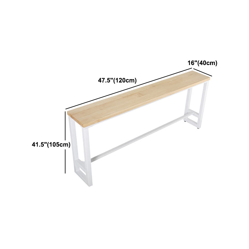 Wood Bar Dining Table Modern Rectangle Bar Table with Trestle for Milk Tea Shop