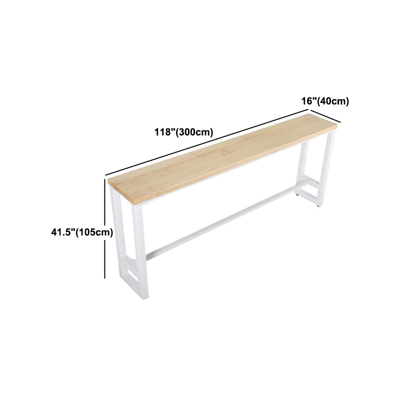 Wood Bar Dining Table Modern Rectangle Bar Table with Trestle for Milk Tea Shop