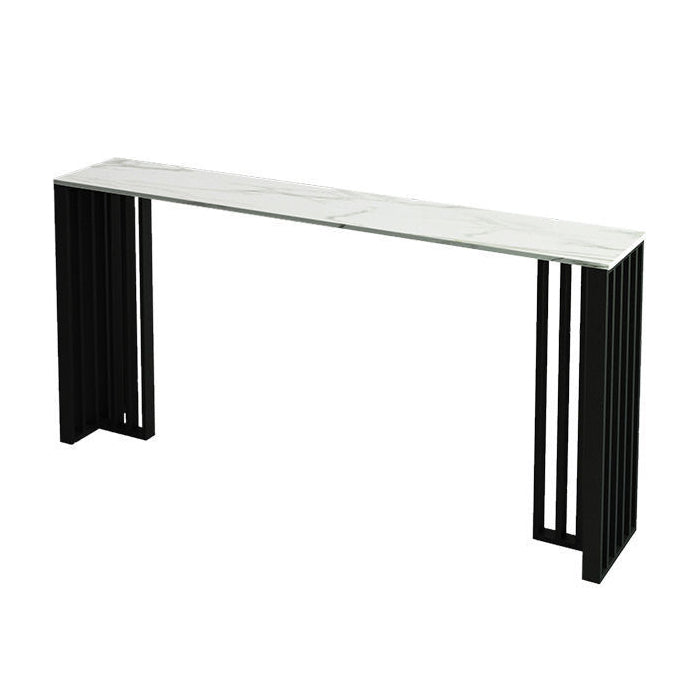 Modern Style Rectangle Bar Counter Table Sintered Stone Bar Counter Table with Metal Legs