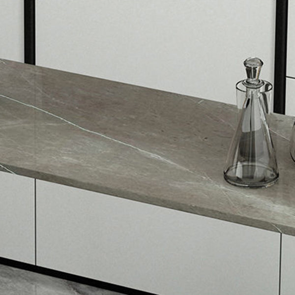 Modern Style Rectangle Bar Counter Table Sintered Stone Bar Counter Table with Metal Legs