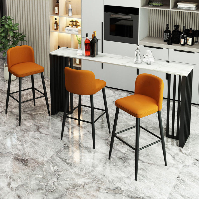 Modern Style Rectangle Bar Counter Table Sintered Stone Bar Counter Table with Metal Legs