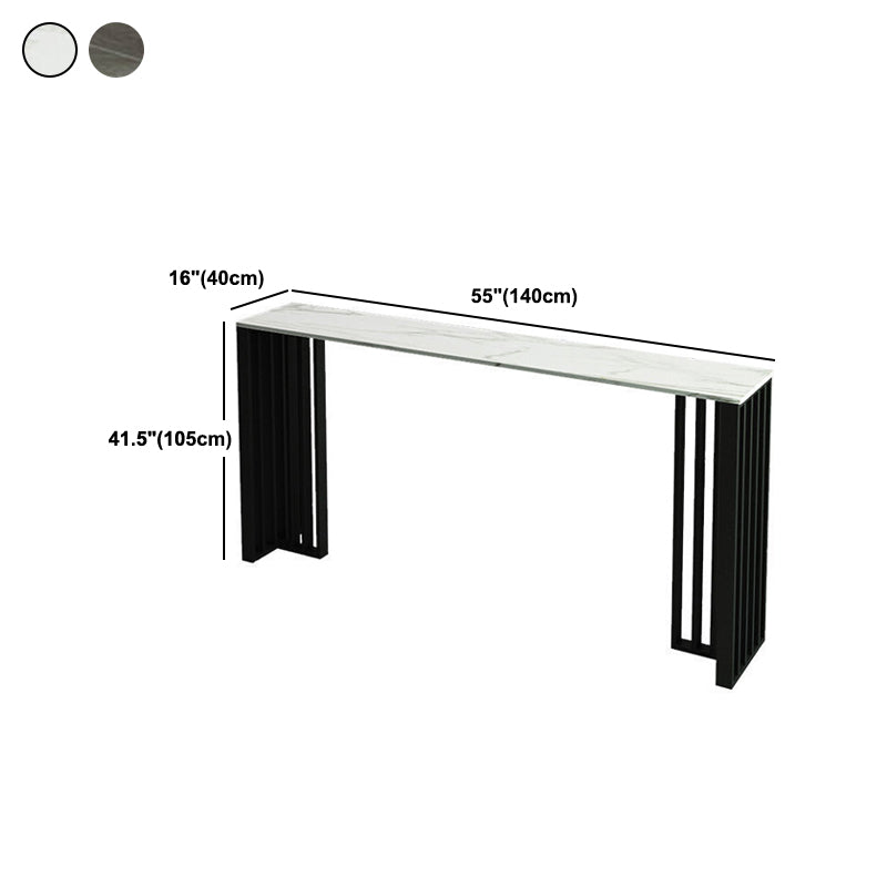 Modern Style Rectangle Bar Counter Table Sintered Stone Bar Counter Table with Metal Legs