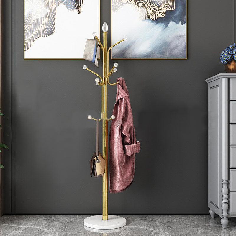 Modern Coat Rack Metal Free Standing No Distressed 9 Hooks Hall Stand