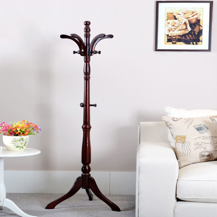 Traditional Coat Rack Solid Wood Tripod Detached Floor Coat Rack