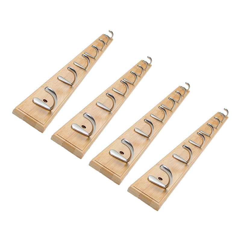 Modern Wooden Coat Hanger Wall-Mounted Hooks Hall Tree Coat Rack