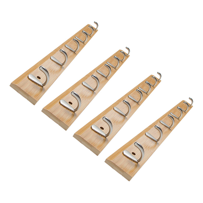 Modern Wooden Coat Hanger Wall-Mounted Hooks Hall Tree Coat Rack