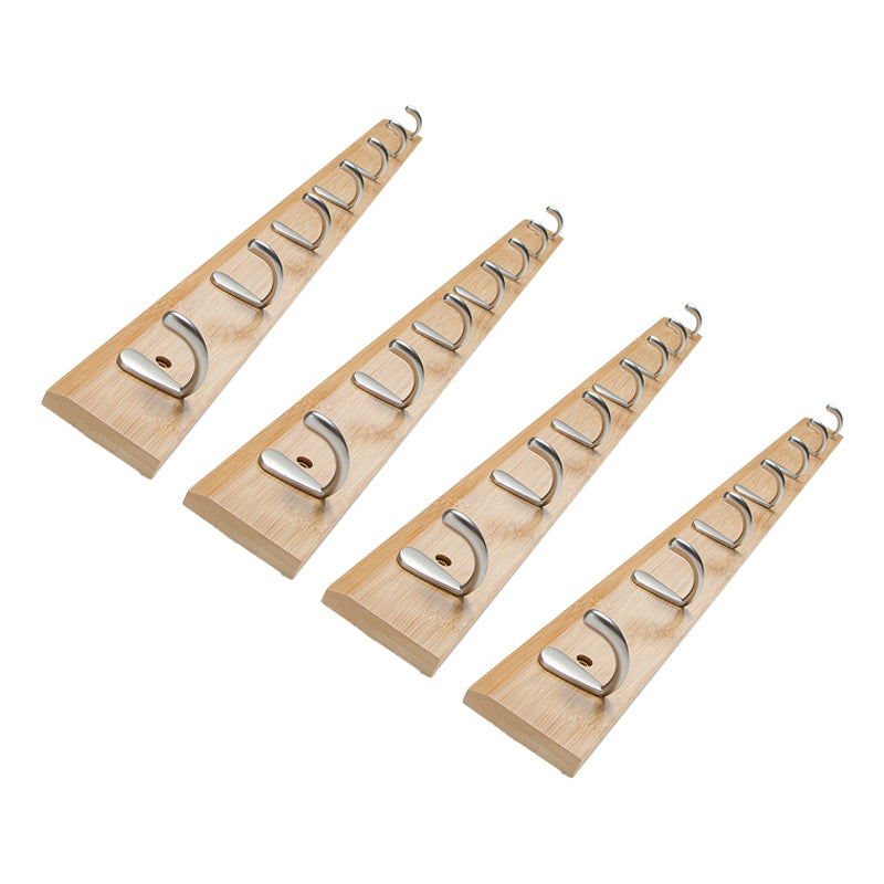 Modern Wooden Coat Hanger Wall-Mounted Hooks Hall Tree Coat Rack