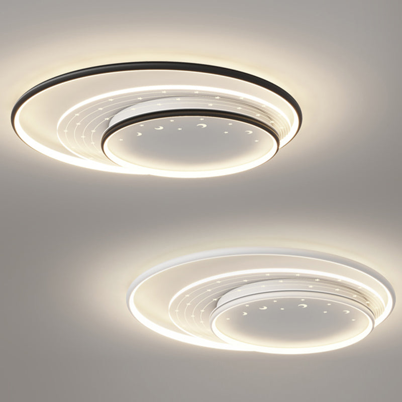 Modern Style Circle Shape Ceiling Lights Metal 3 Light Ceiling Lamps