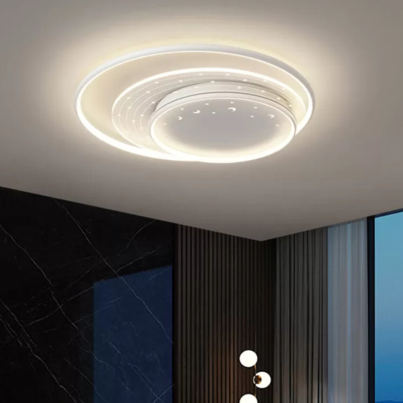 Modern Style Circle Shape Ceiling Lights Metal 3 Light Ceiling Lamps