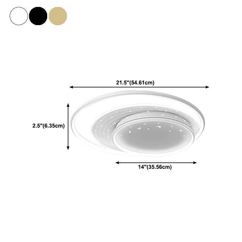 Modern Style Circle Shape Ceiling Lights Metal 3 Light Ceiling Lamps