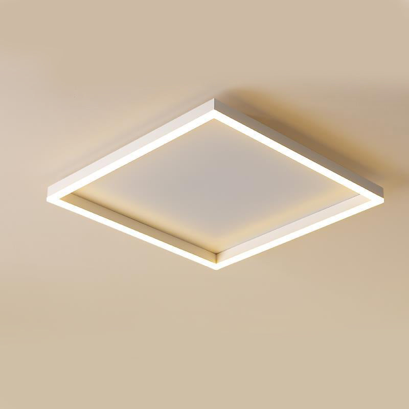 Modern Style Square Shape Ceiling Light Metal 1 Light Ceiling Lamp for Bedroom in White