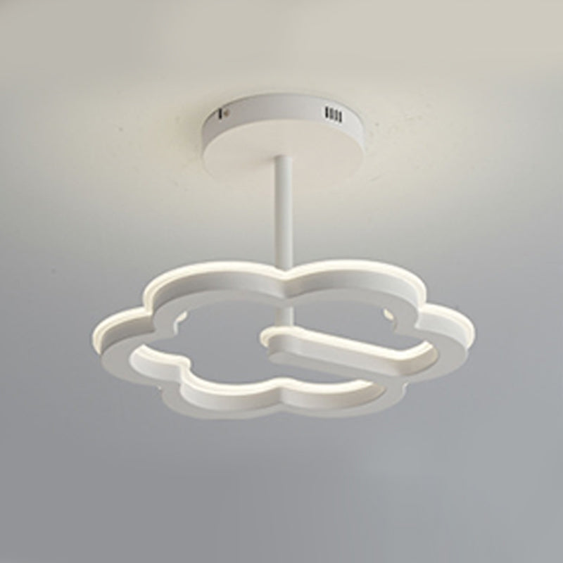 Kids Semi Flush Mount Light Flower Metal Ceiling Light Fixture for Bedroom