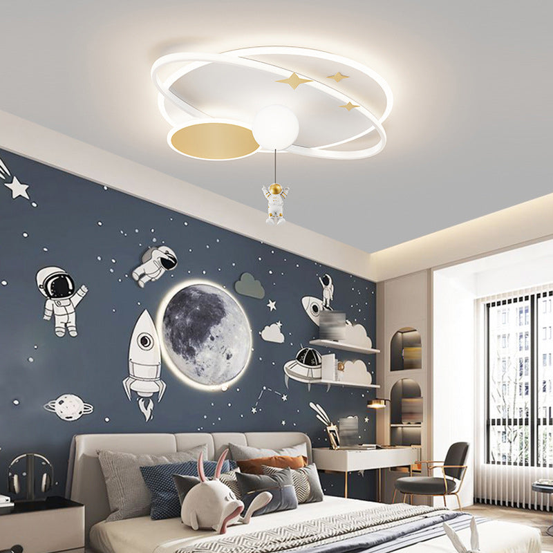 Kids Flush Mount Light Astronaut Metal Ceiling Light Fixture for Bedroom