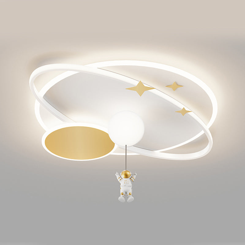 Kids Flush Mount Light Astronaut Metal Ceiling Light Fixture for Bedroom