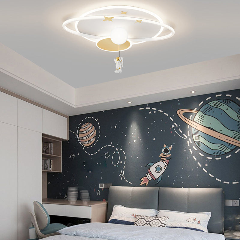 Kids Flush Mount Light Astronaut Metal Ceiling Light Fixture for Bedroom