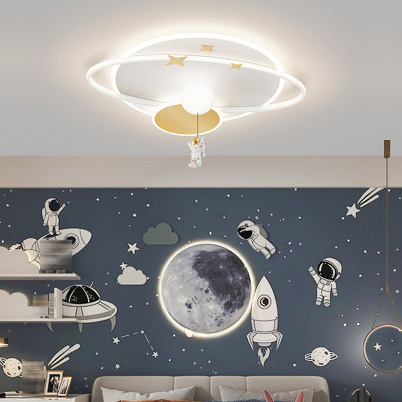 Kids Flush Mount Light Astronaut Metal Ceiling Light Fixture for Bedroom