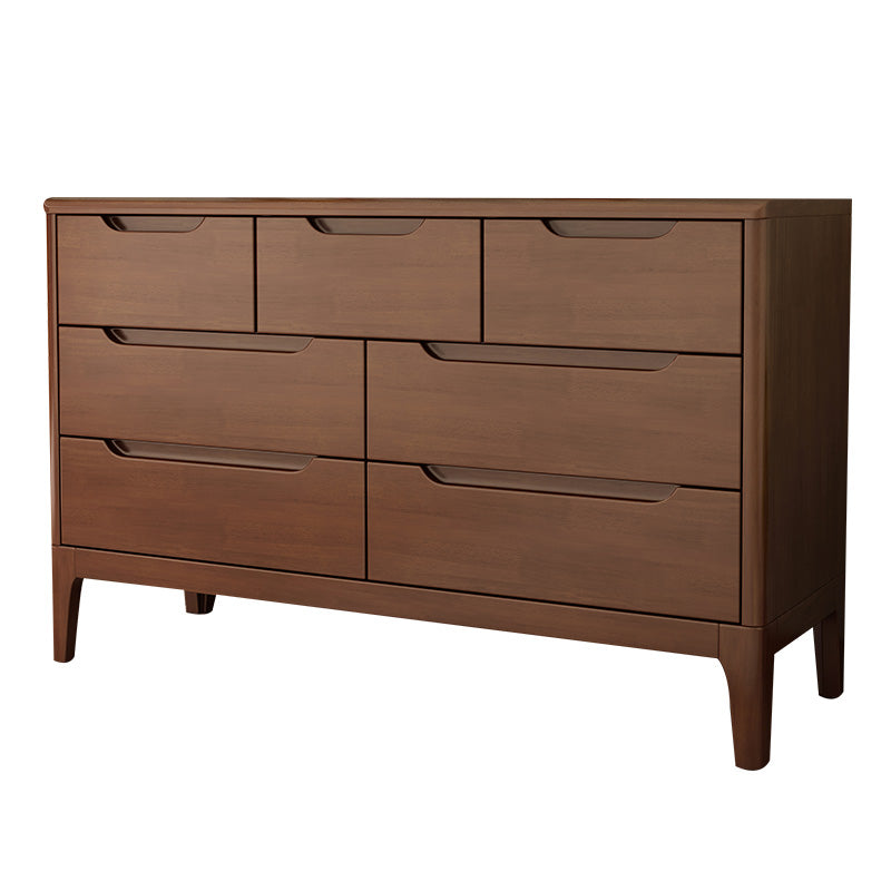 Rubber Wood Storage Chest Dresser Modern Bedroom Storage Chest with Drawers