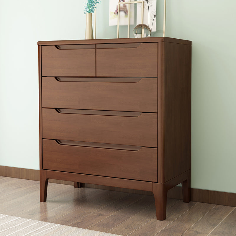 Rubber Wood Storage Chest Dresser Modern Bedroom Storage Chest with Drawers