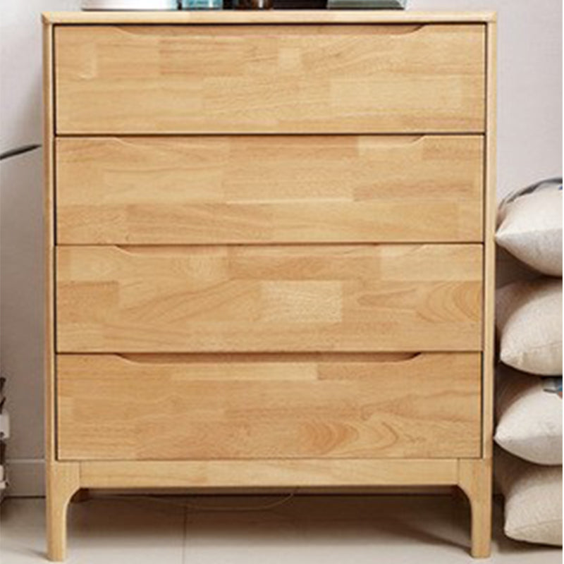 Rubber Wood Storage Chest Dresser Modern Bedroom Storage Chest with Drawers