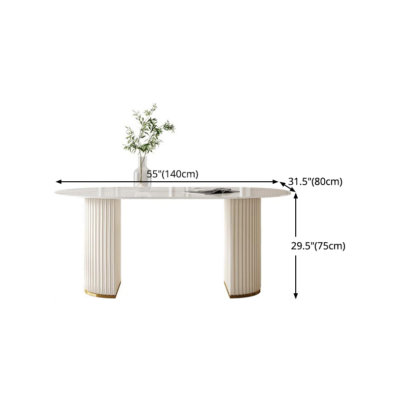 Sintered Stone Dining Table Traditional Luxury Oval Dining Table