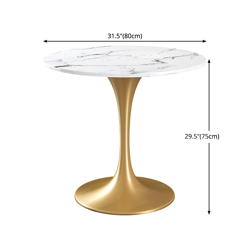 Sintered Stone Dining Table Traditional Luxury Round Tulip Dining Table