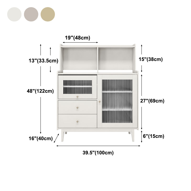 Modern Stone Door Sideboard 39.5"L Buffet Living Room 2 Drawer Server