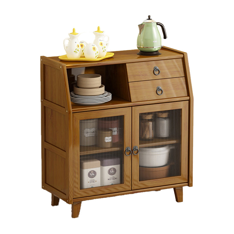 Modern Bamboo 37.4"H Sideboard Buffet Dining Room Buffet Server in Brown