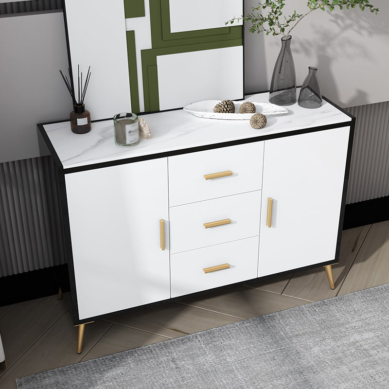 39.5"L Glam Style Side Board with Engineered Wood Drawers and Storage for Dining Room