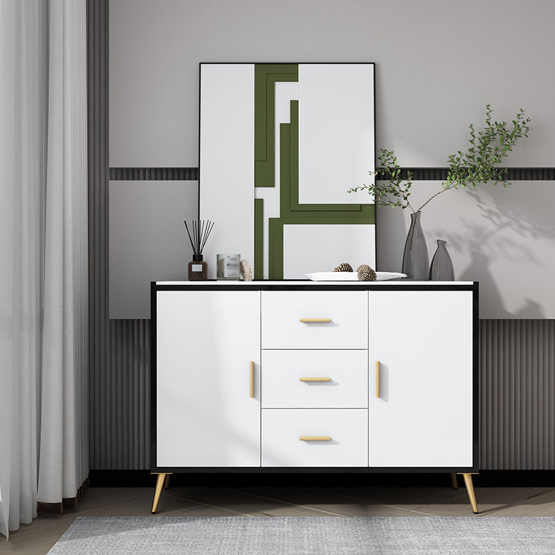 39.5"L Glam Style Side Board with Engineered Wood Drawers and Storage for Dining Room