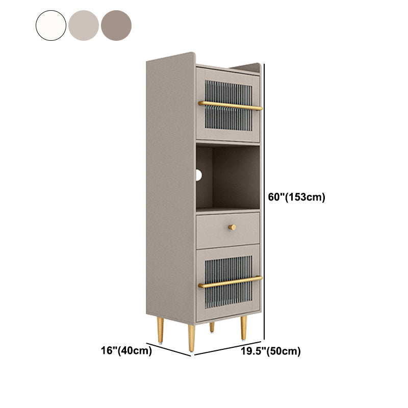 1 Drawer 2 Doors Sideboard Glam Style 61-inch Height Cupboard for Living Room