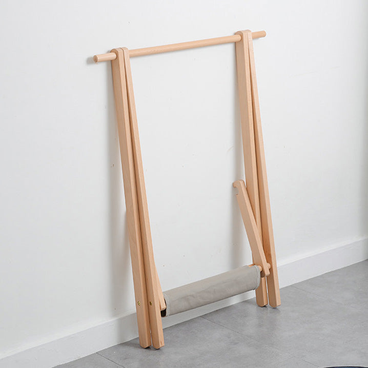 Contemporary Solid Wood Free Standing Coat Rack with Shelves